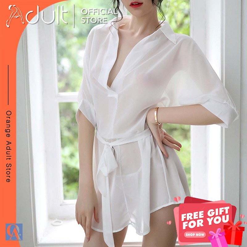 ORANGE ADULT Lingerie Sexy Hot Lingerie Seksi Baju Tidur Dewasa Wanita Satin Pakaian Dalam Seksi Sifon 5012