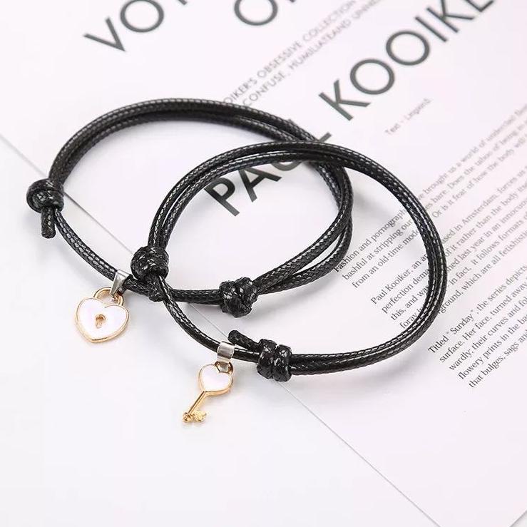 Serbu Spesial gelang couple gembok dan kunci hati gelang pasangan murah