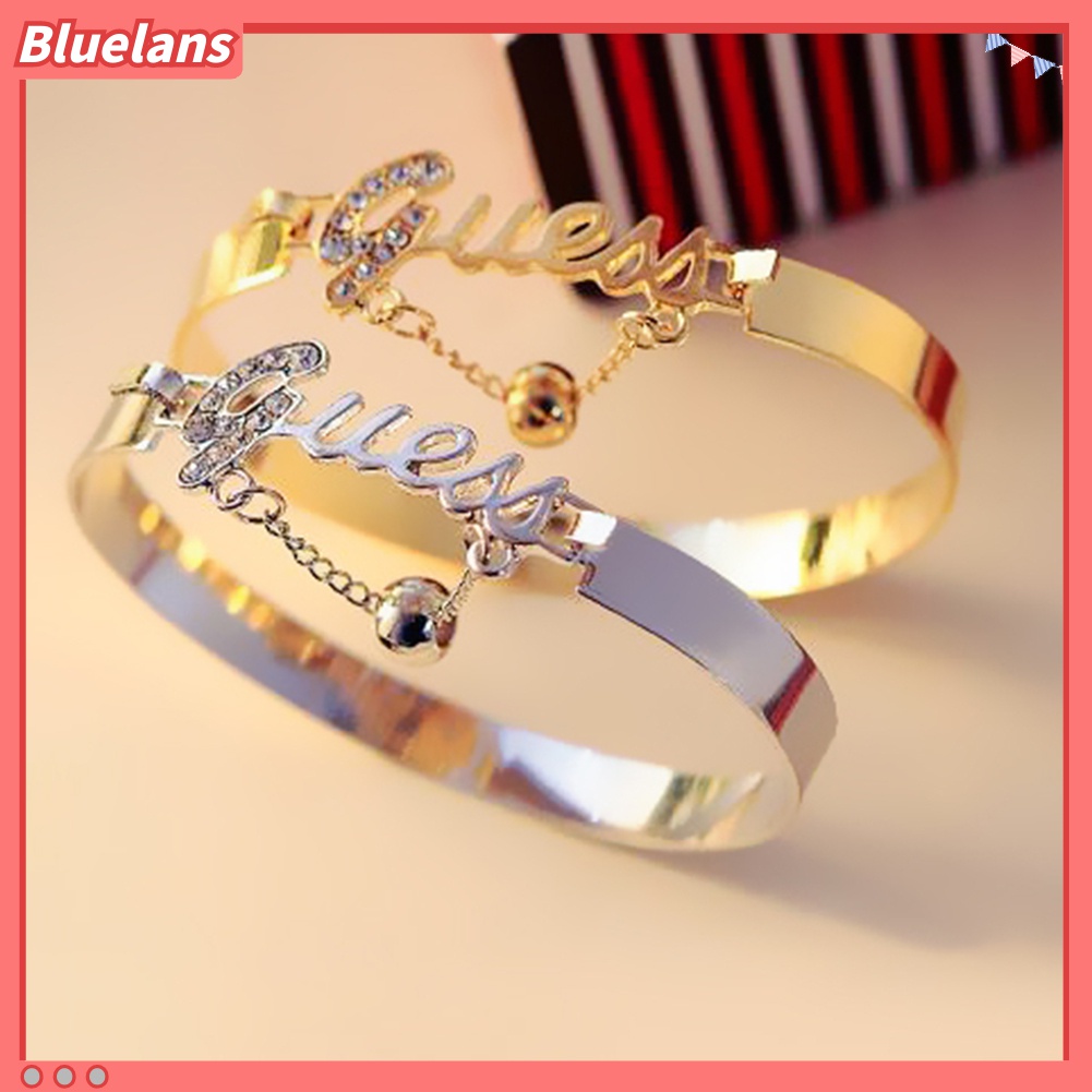 Gelang Bangle Liontin Manik-Manik Berlian Imitasi Shiny Untuk Wanita