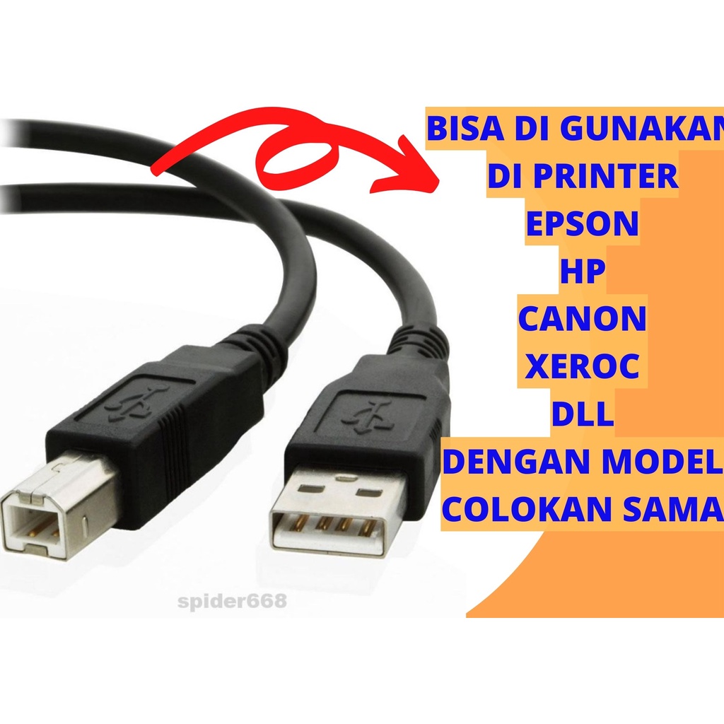 Kabel Usb to Printer canon hp borther epson 1,5 Meter