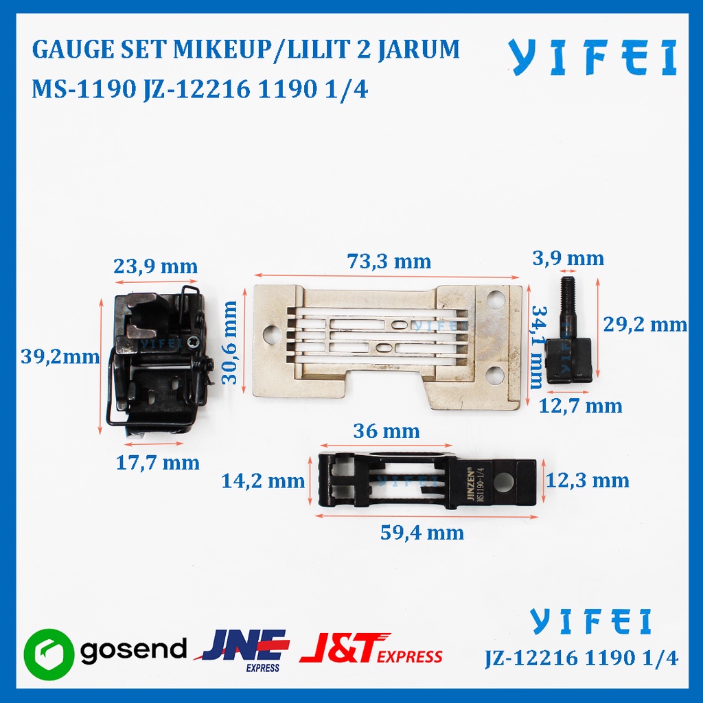 GAUGE SET MIKEUP/LILIT 2 JARUM MS-1190 YIFEI-12216 1190 1/4