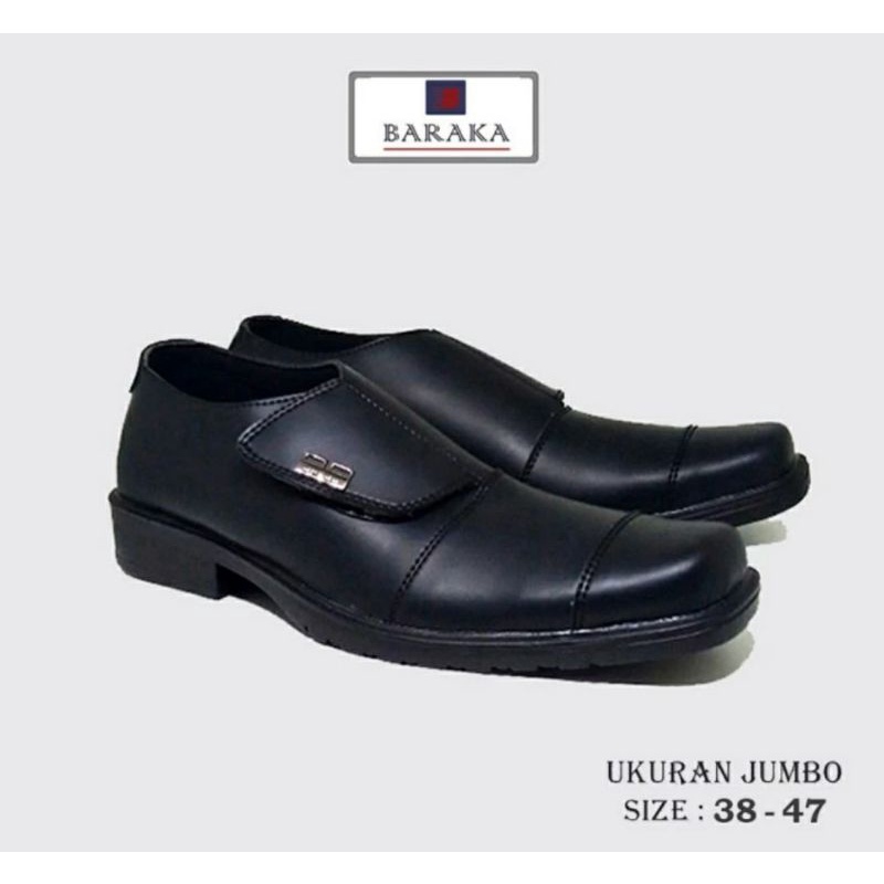 COD / Sepatu Loafers BRX-7 Black Big Size 44-45-46-47-48 Slip ON Moccasin Casual Ukuran Besar Khusus Kaki Gemuk Lebar Anti slip, 48