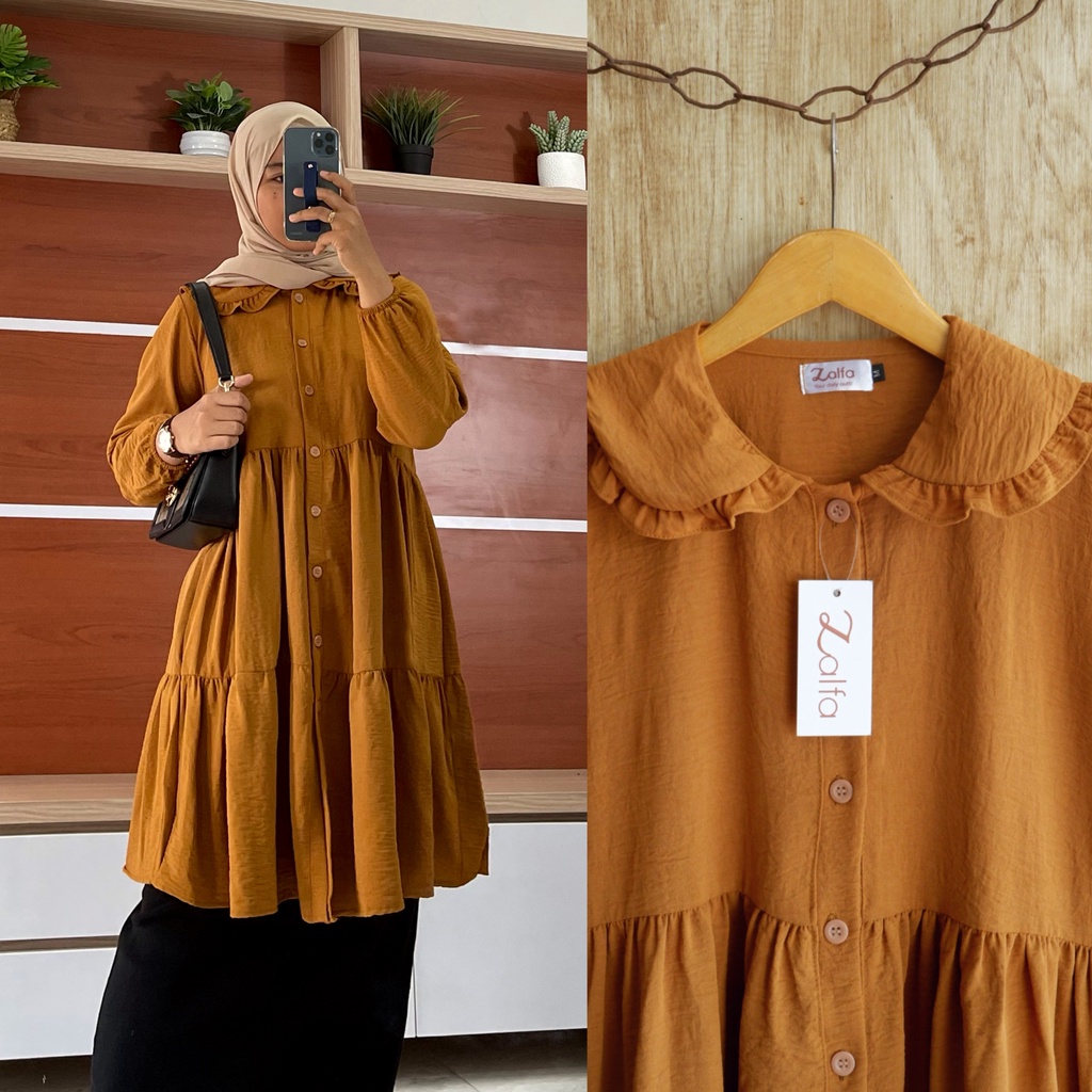 CAMILA tunik by ZALFA OUTFIT / tunik crincle / tunik polos