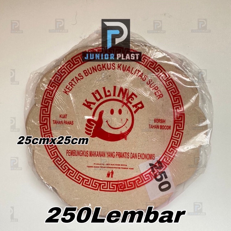 Kertas Nasi Bulat 25cm/Kertas Nasi kembang isi 250Lembar