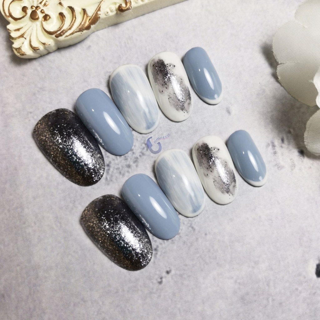 Custom Fake Nails Kuku Palsu Simple Korean Nail Art Press on Nails by Vanna Nails