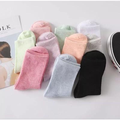 6 pasang kaos kaki wanita panjang polos random bahan katun lembut termurah