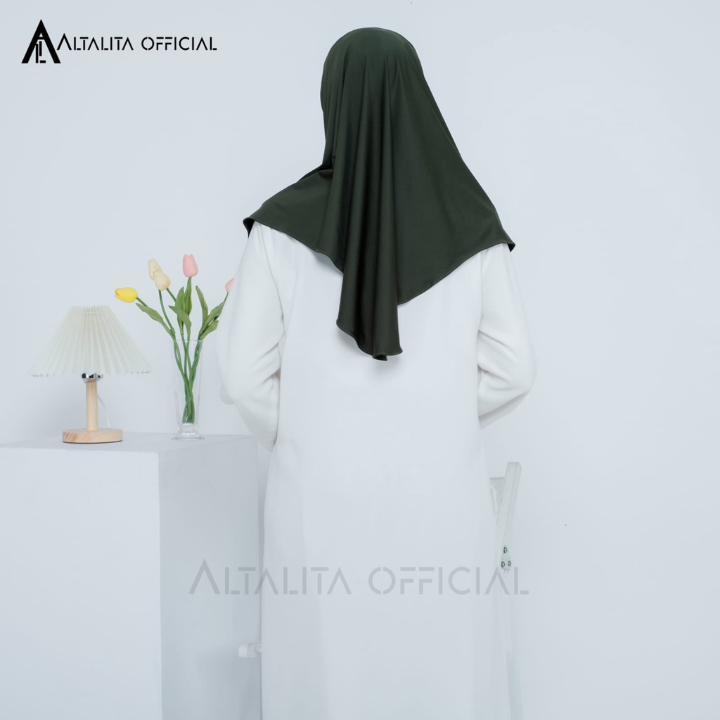 Altalita - Kerudung Bergo Zaida Malay Instan Non Pet Jersey Premium | Hijab Khimar Instan Polos Syari Menutup Dada Non Pet | Jilbab Malaysia Jumbo Instan Non Pad Terbaru Cocok untuk Sekolah Olahraga Volly Futsal Senam dan Sehari-hari