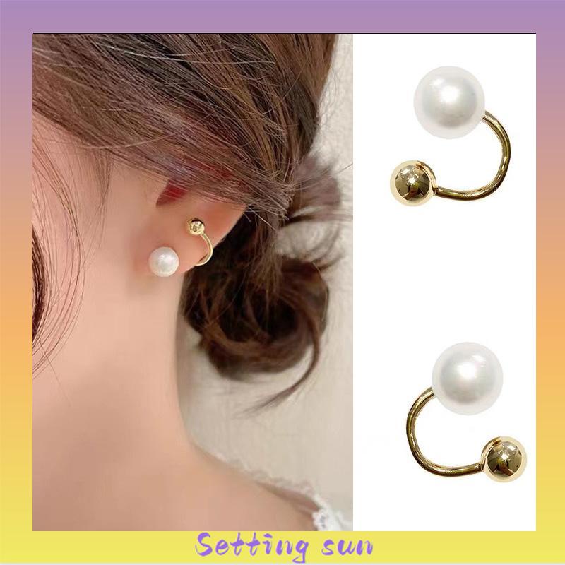 Anting Mutiara Temperamen Anting Desain Sederhana Wanita S925 Anting Kepribadian Perak S925 TN