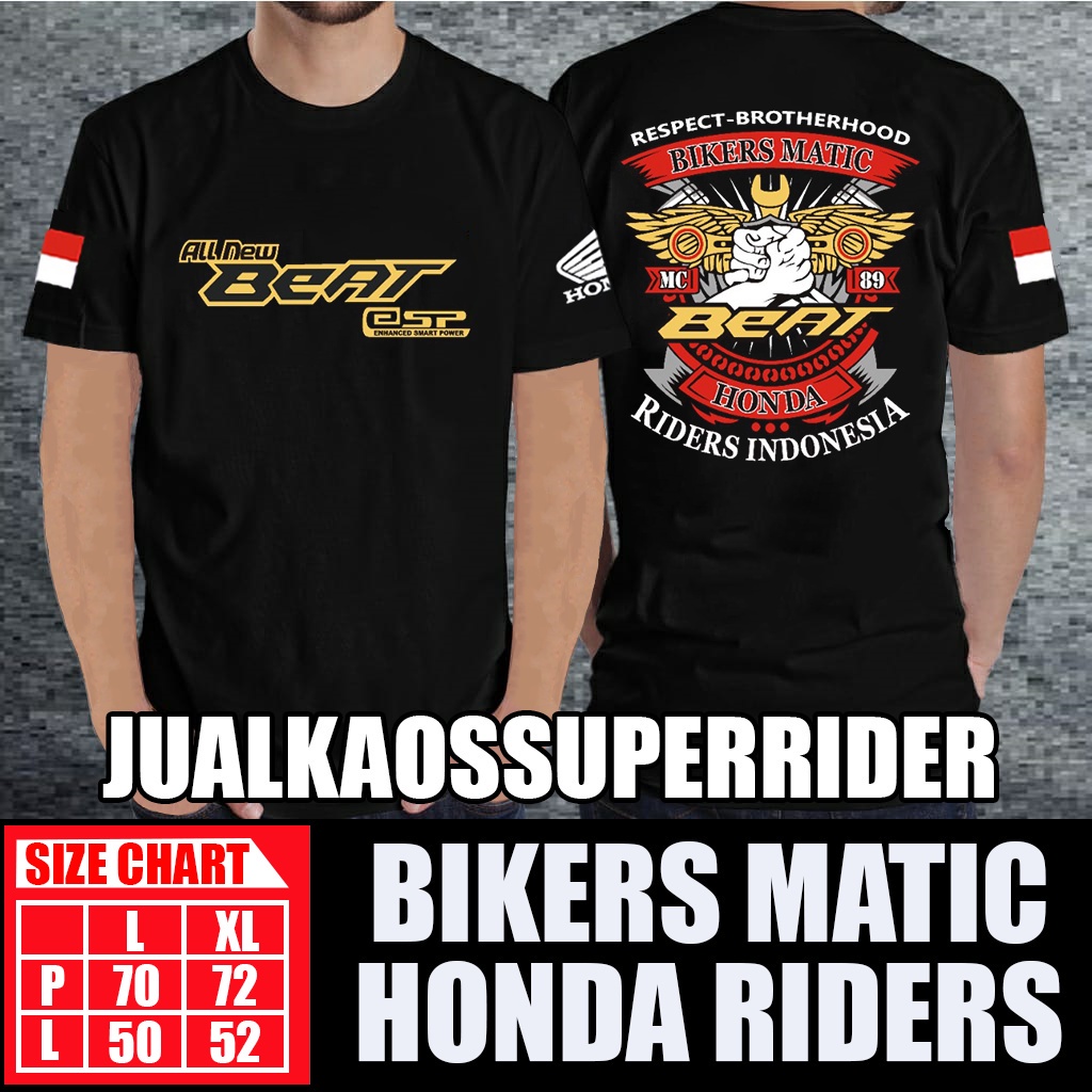 KAOS PRIA GOLD ALL NEW BEAT BIKERS MATIC BLACK | O&J STYLE