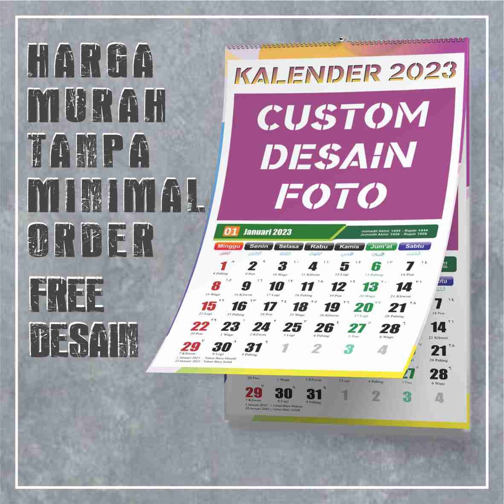 

Kalender 2023 Custom Foto TANPA MINIMAL ORDER KLEM HANGER SPIRAL