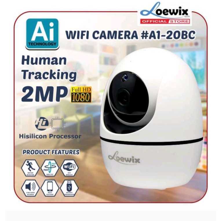 Loewix IP Camera wireless 360° P6SLiteCCTV Wifi Baby Motion Tracking