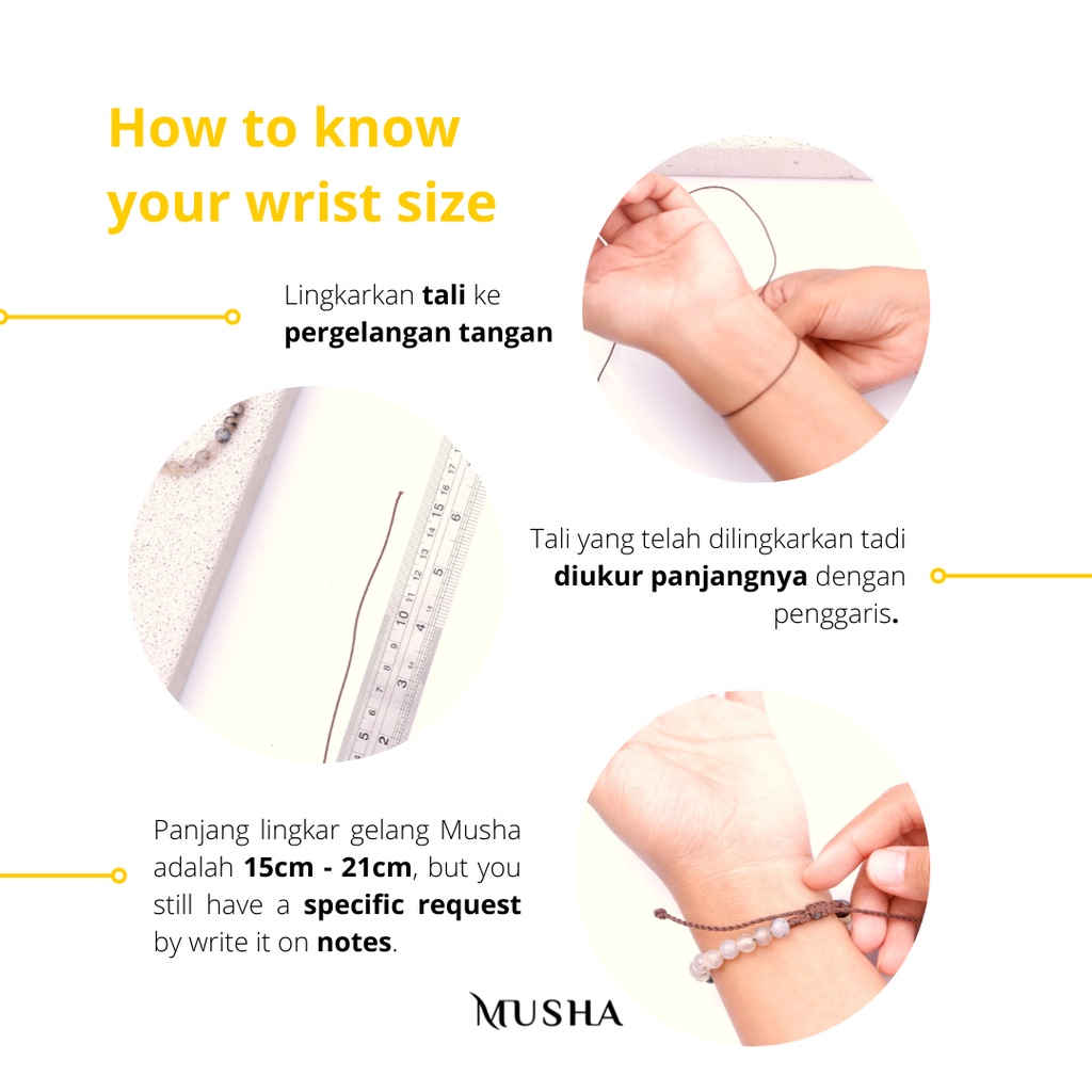 Musha Braided Water-Repellent Bracelet | Gelang Wanita Gelang Pria Gelang Tali