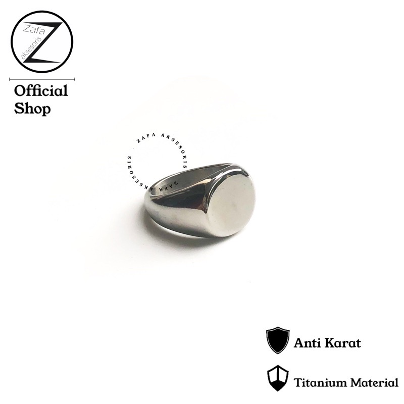 Zafa Cincin Pria Titanium Anti Karat Warna Silver Putih Keren Anti Luntur - Varo Ring Silver