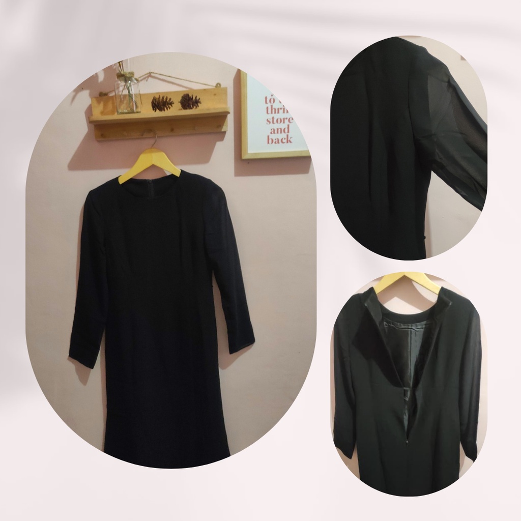 BLACK FORMAL DRESS - DRESS HITAM KOREAN STYLE