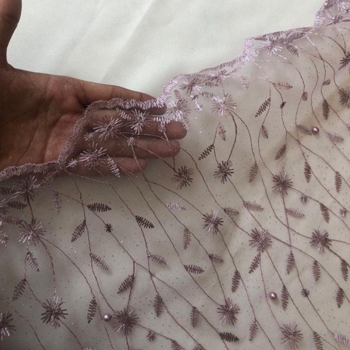 YSN.18Oc22ᴴ ◦ Kain Tille AKAR MUTIARA Kebaya Brukat ELIZABETH 2022 Bordir Premium Meteran Mewah Warn