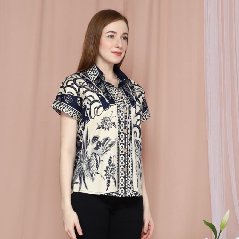 Atasan Batik 259 HT/ Blouse Batik Wanita/ Seragam Batik