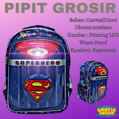 Tas Ransel LED Booming Karakter Superhero Terbaru 2022