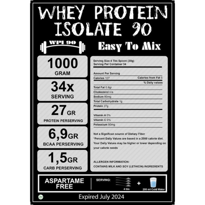 Whey protein isolate 90 wpi90 susu protein berkwalitas