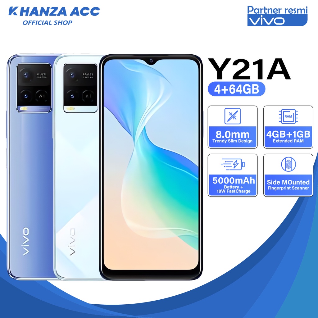 Handphone VIVO Y21A RAM 4GB+1GB Extended