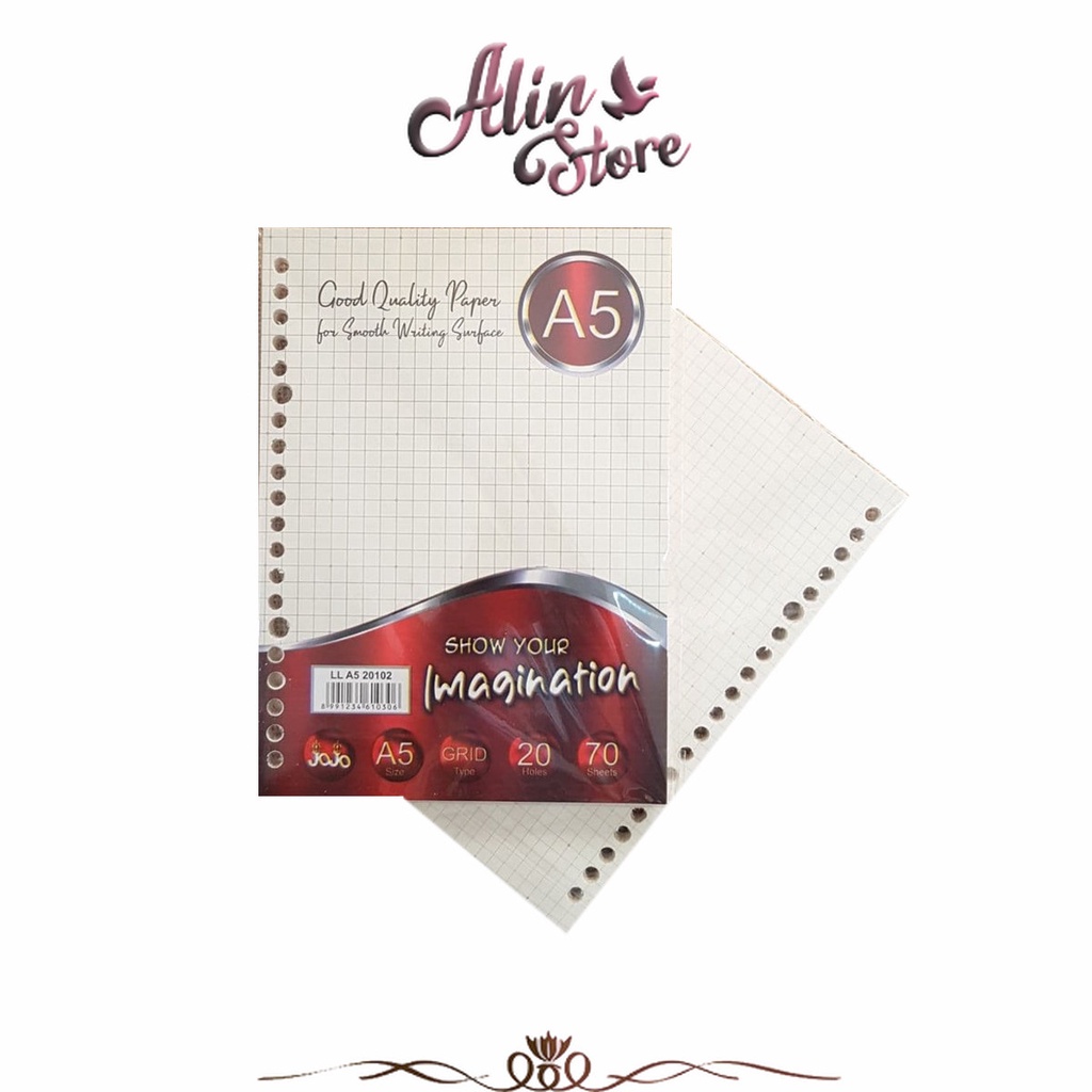 

Loose Leaf / Kertas Isi Binder A5 Grid / Kotak Isi 70 Lembar