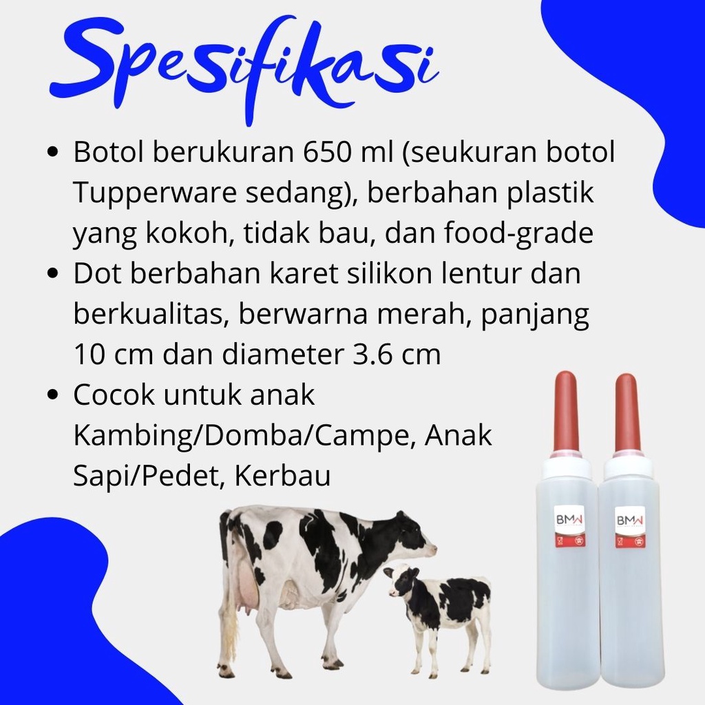 Dot Silikon Botol Pedet Untuk Sapi Anak Sapi 650ml FEZONE