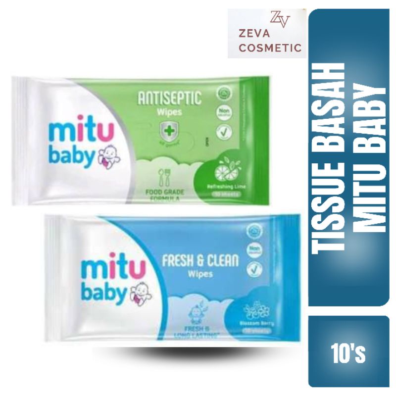 Tissue Basah Mitu Baby Wipes 10's (Beli 1 gratis 1) / Tissue Basah Mitu Baby / Tisue Basah Mitu Baby