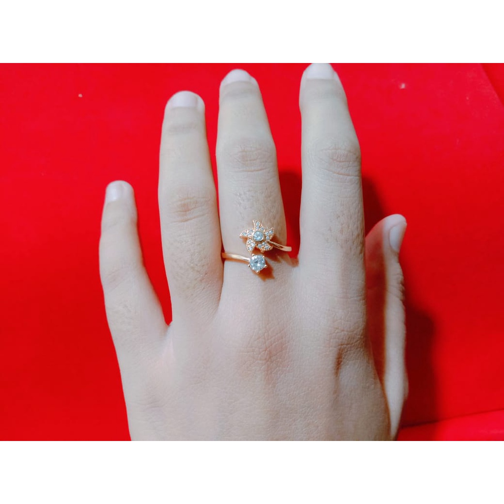 [cod] 554 cincin titanium antikarat model bunga baling cantik