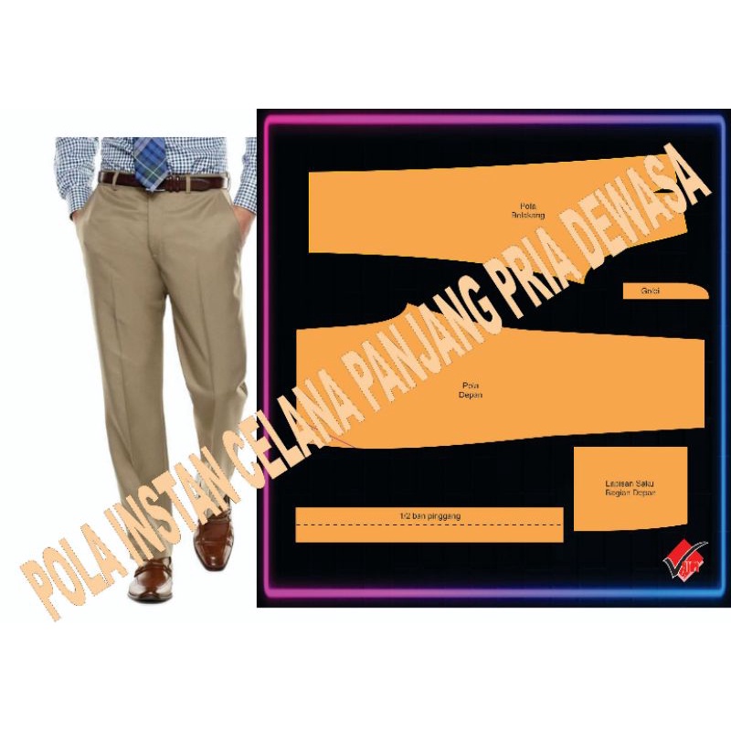 Pola Instan Celana Panjang Pria Dewasa