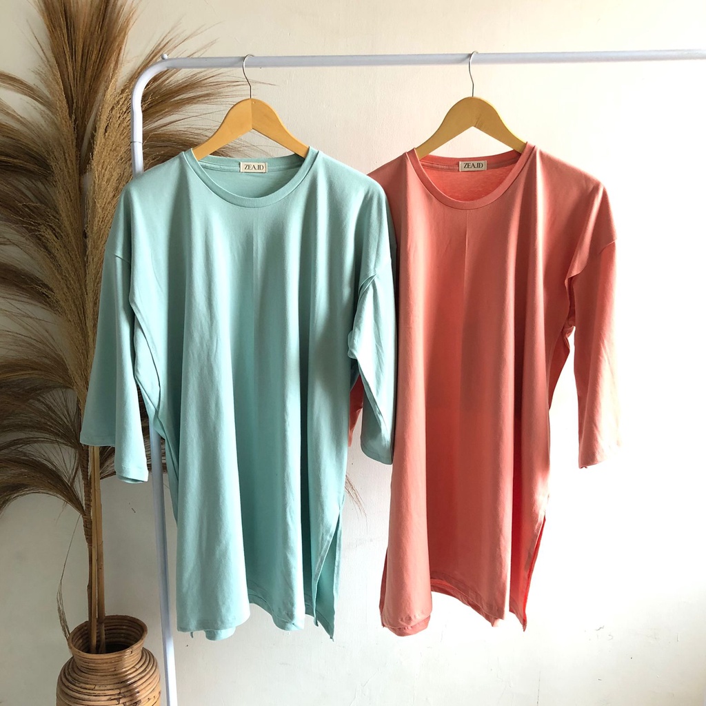 Kaos menyusui oversized bukaan samping kanan kiri bahan combed 24s baju busui bahan adem kekinian