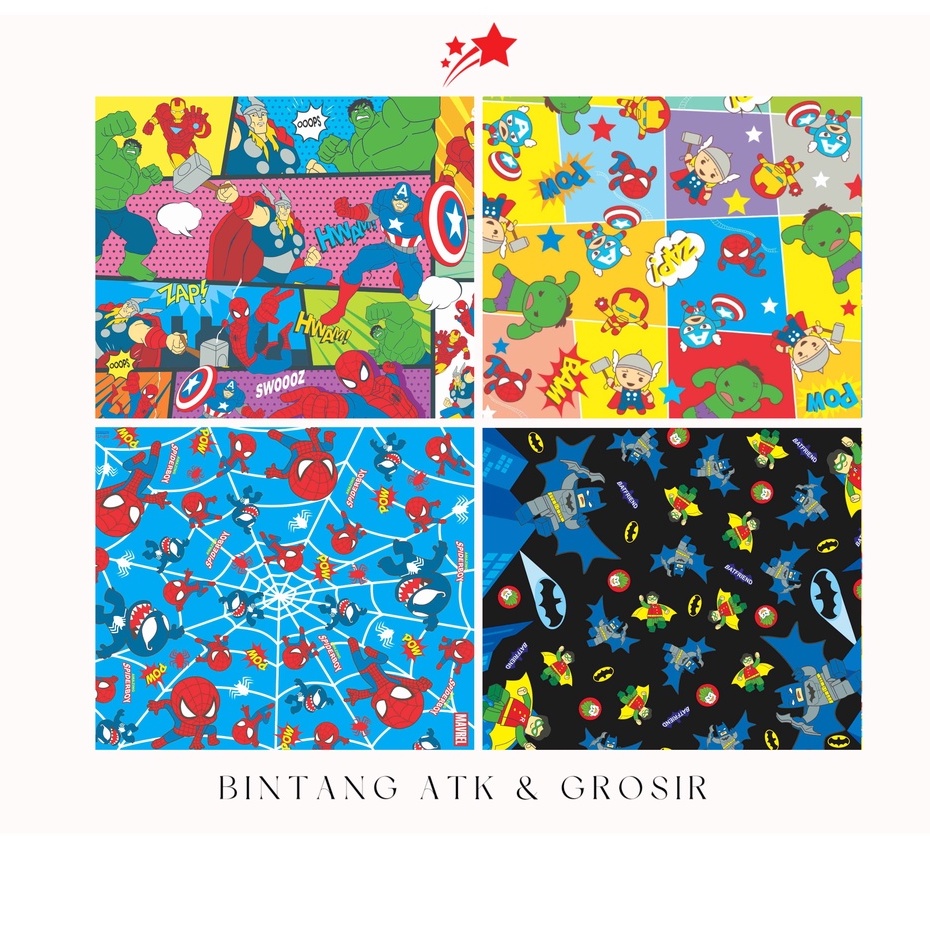 

Kertas Kado BINTANG Super Hero / kertas kado tebal cute / Motif Cowok