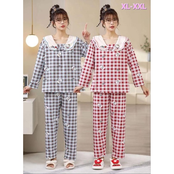 Piyama Import Piyama PP Baju tidur Wanita Dewasa Import Lengan Panjang PREMIUM C07-C2