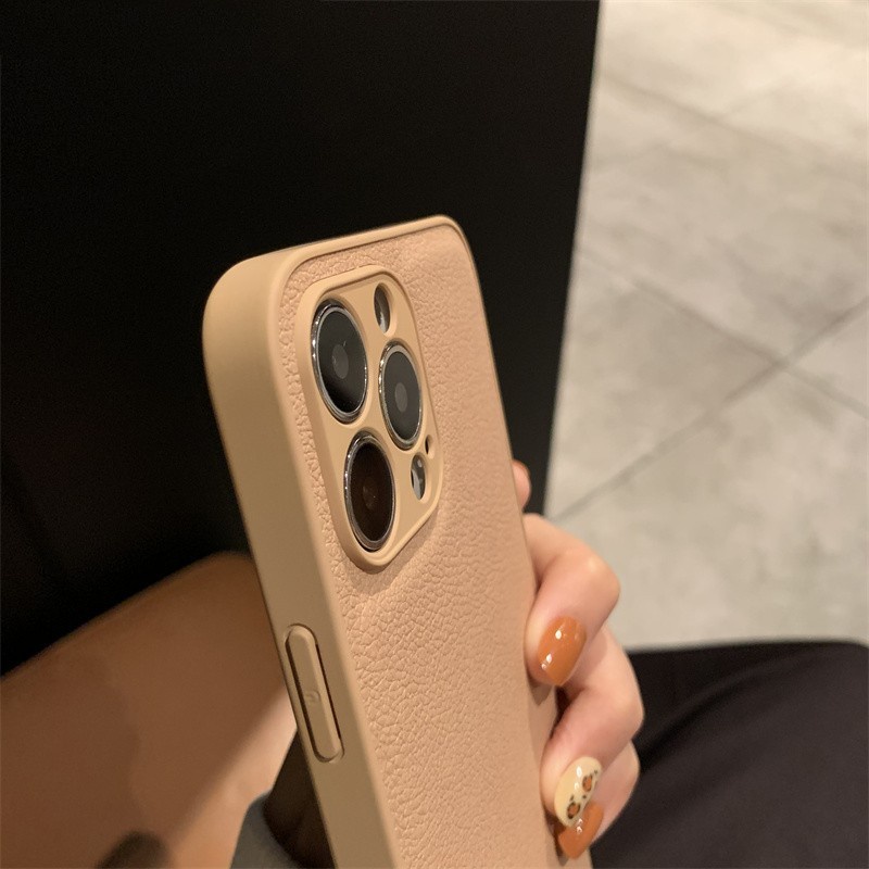 Soft Case Bahan Kulit Untuk iPhone 14 13 12 Pro Max 14 Plus