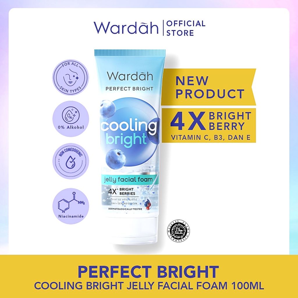 WARDAH PERFECT BRIGHT JELLY FACIAL FOAM COOLING BRIGHT 100ML