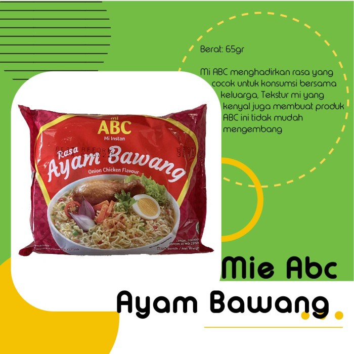 

TERBARU Mie Abc Mi Instan Ayam Bawang 65 grams