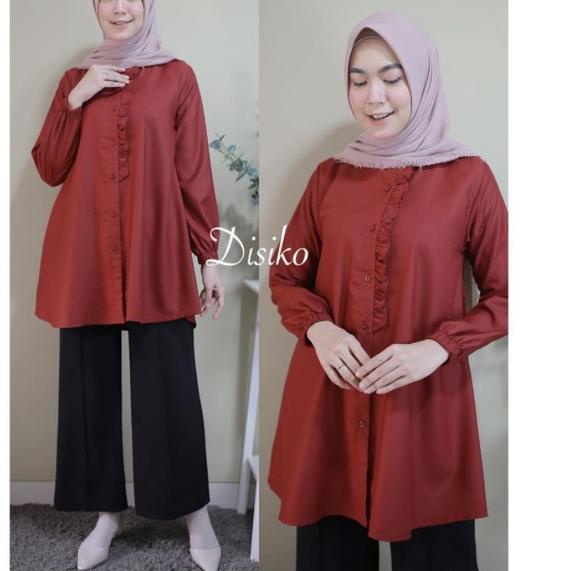 Penjualan Terbanyak.. Baju Atasan Wanita Terbaru Lala Blouse Tunik katun Toyobo Putih Hitam Big Size