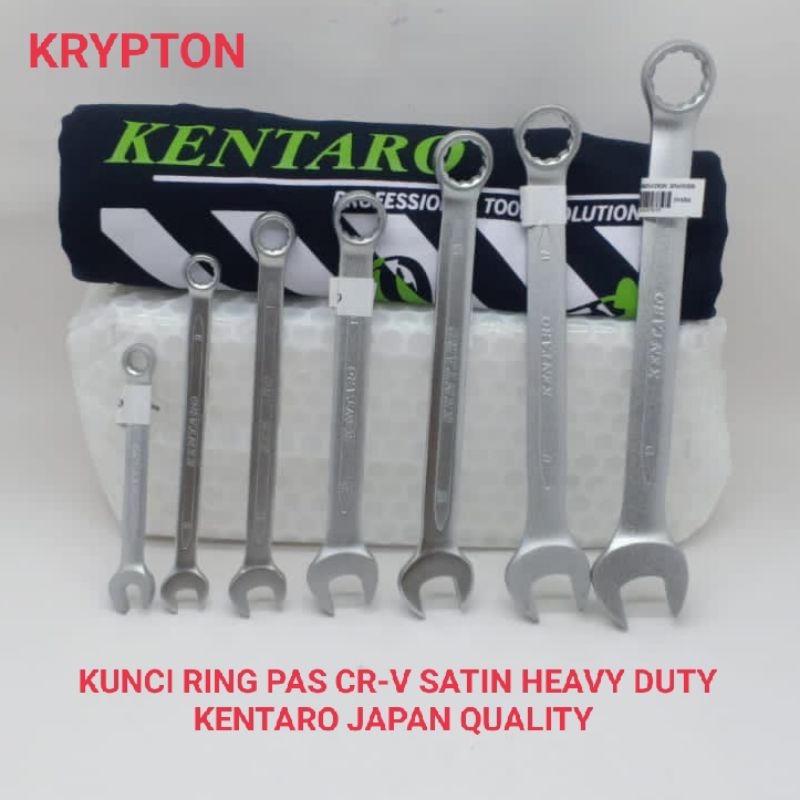 KUNCI RING PAS 16-22MM CR-V SATIIN HEAVY DUTY KENTARO JAPAN QUALITY