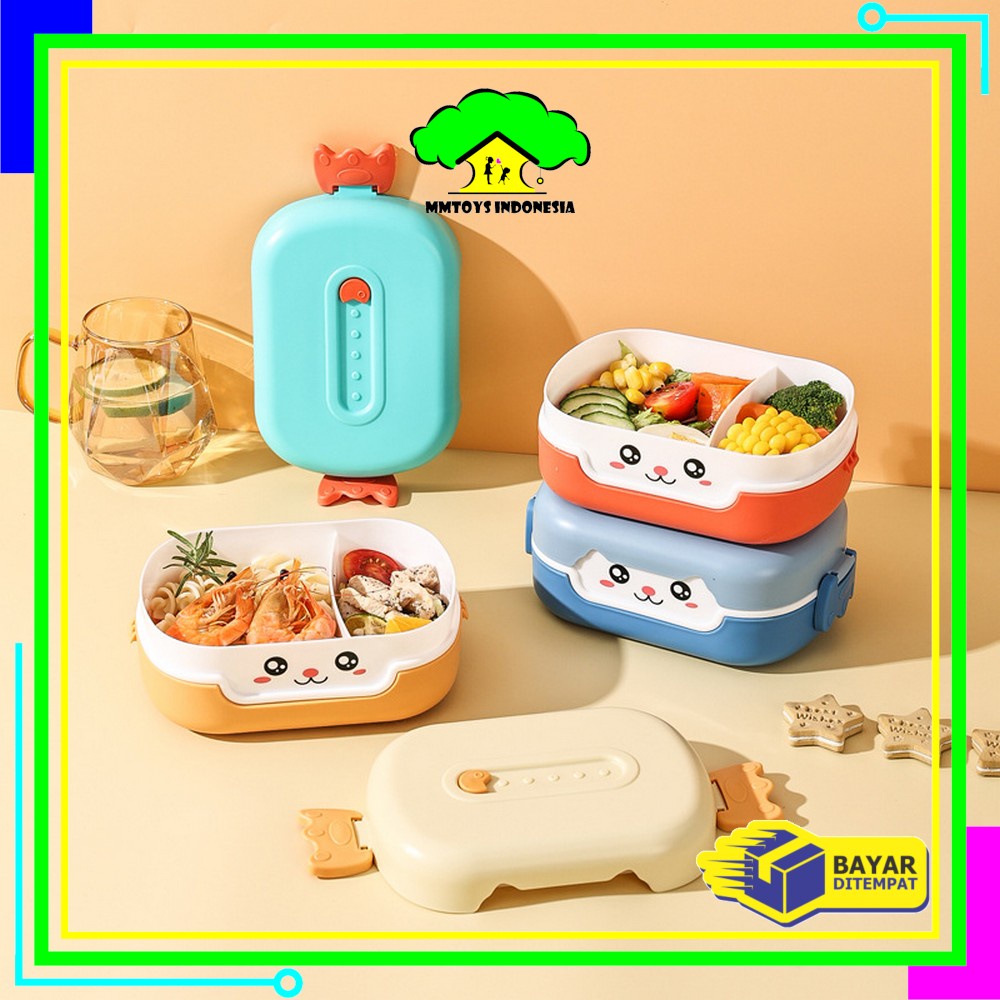 MI-C714 Kotak Bento Lunch Box Karakter Kartun / Kotak Makan Siang Anak Set BPA FREE Tempat Bekal Anti Tumpah