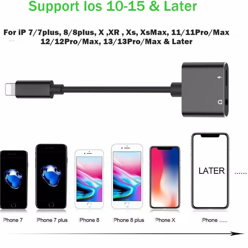 Langsung Order COD (SUPPORT OPEN MIC) ADAPTER DUAL LIGHTNING TO LIGHTNING IPHONE | CONVERTER 2IN1 AU