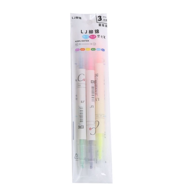 3 pcs 6 Warna Stabilo Pen Highlighter Dua Arah OSM-ST0052 isi 3