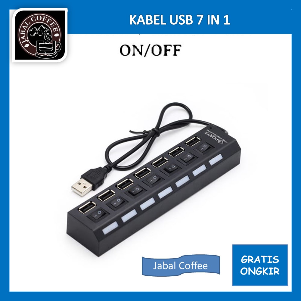 Kabel USB  7 In 1 / USB Hub 4 Port On / USB Hub 7 Port On / Sambungan USB 4 USB 7 / Kabel USB 4 In 1