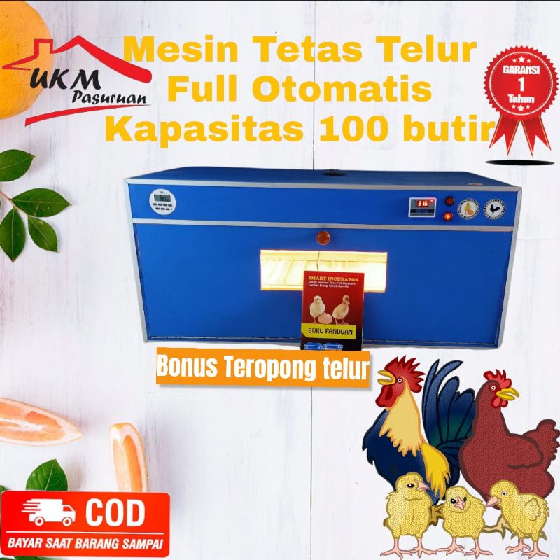 Mesin Penetas  Tetas telor Full Otomatis isi 100 Butir Free Ongkir Pulau JAWA