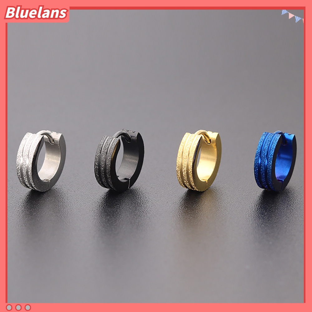 Bluelans Anting Bulat Bahan Stainless Steel Untuk Unisex