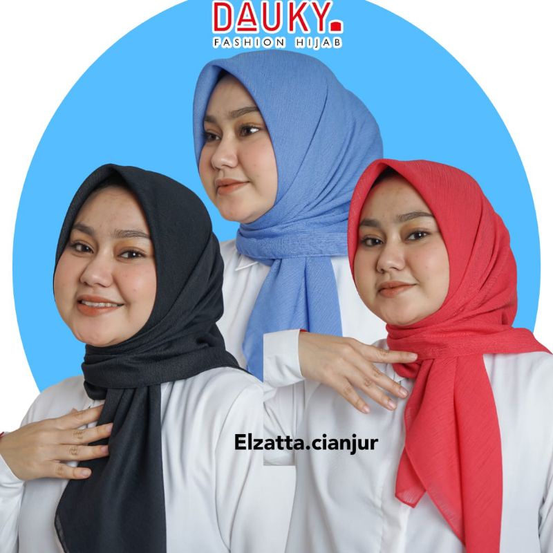 ELZATTA  DAUKY HIJAB SEGI EMPAT CORNSKIN SQUARE KERUDUNG ELZATTA BAHAN SERAT JAGUNG JILBAB ELZATTA J
