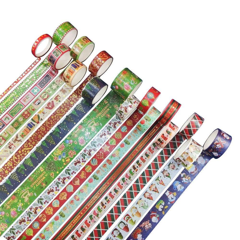 Preva 16pcs/set Washi Tape Sastra Merry Christmas Scrapbooking Little Fresh Kreatif Alat Tulis INS DIY Bahan