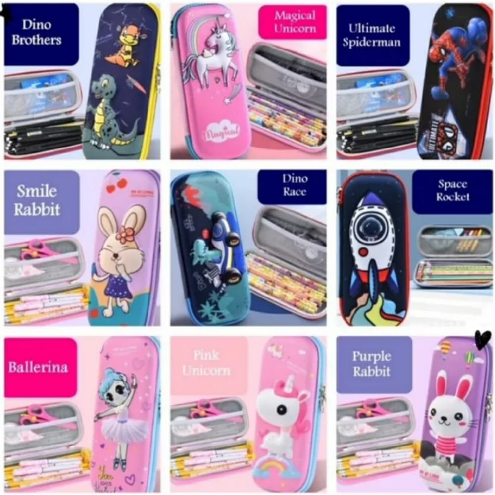 

KOTAK PENSIL 3D KARAKTER KARTUN TIMBUL BAHAN KANVAS HARD COVER, MURAH SH-6688