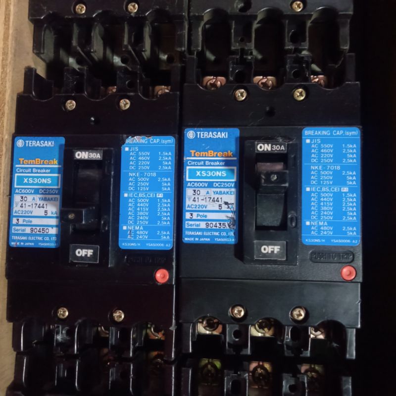 mccb breaker nfb terasaki XS30NS 20a 25a 30a