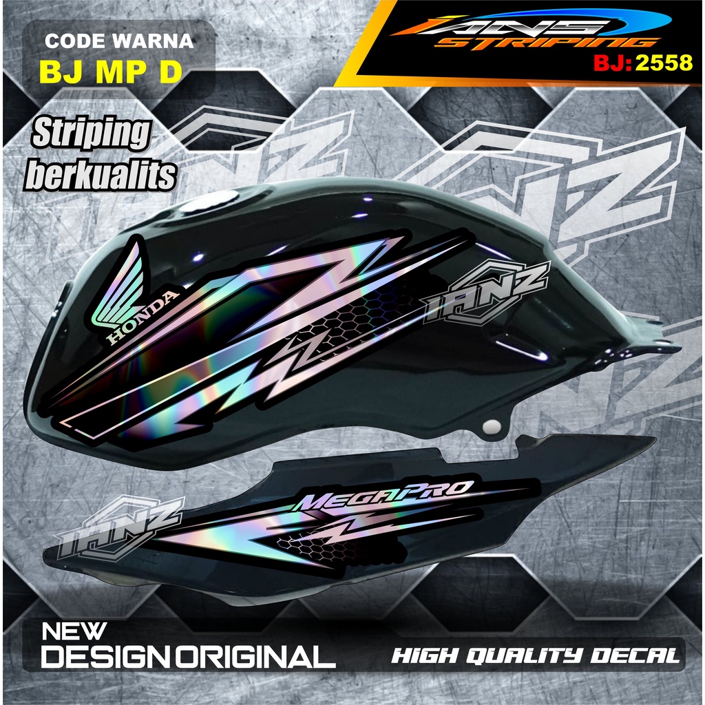 COSTUM STRIPING MEGAPRO PRIMUS VARIASI HOLOGRAM / STRIPING CUSTOM MEGAPRO / STIKER LIS STRIPING MP TERMURAH