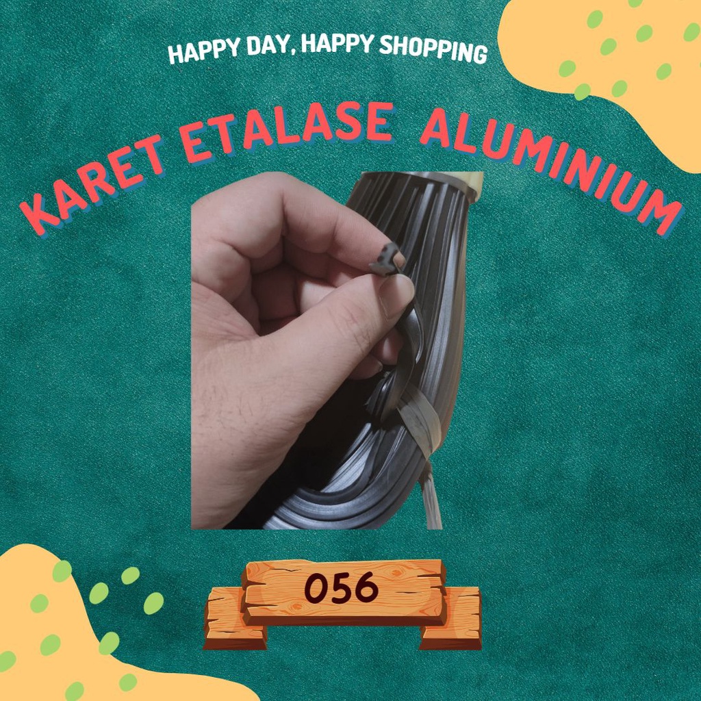 Karet Aluminium Karet Etalase 056 Hitam