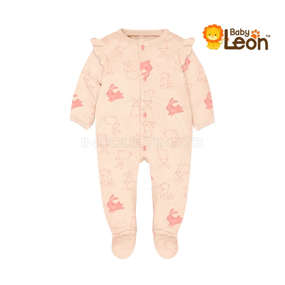 BABY LEON Jumpsuit Bayi Kaki Tertutup Lengan Panjang Jumper Bayi Perempuan Newborn BC-080 Baju Bayi Laki-Laki Baby Sleepsuit Baju Tidur Bayi Jumpsuit Panjang Kaki Tutup Pakaian Bayi