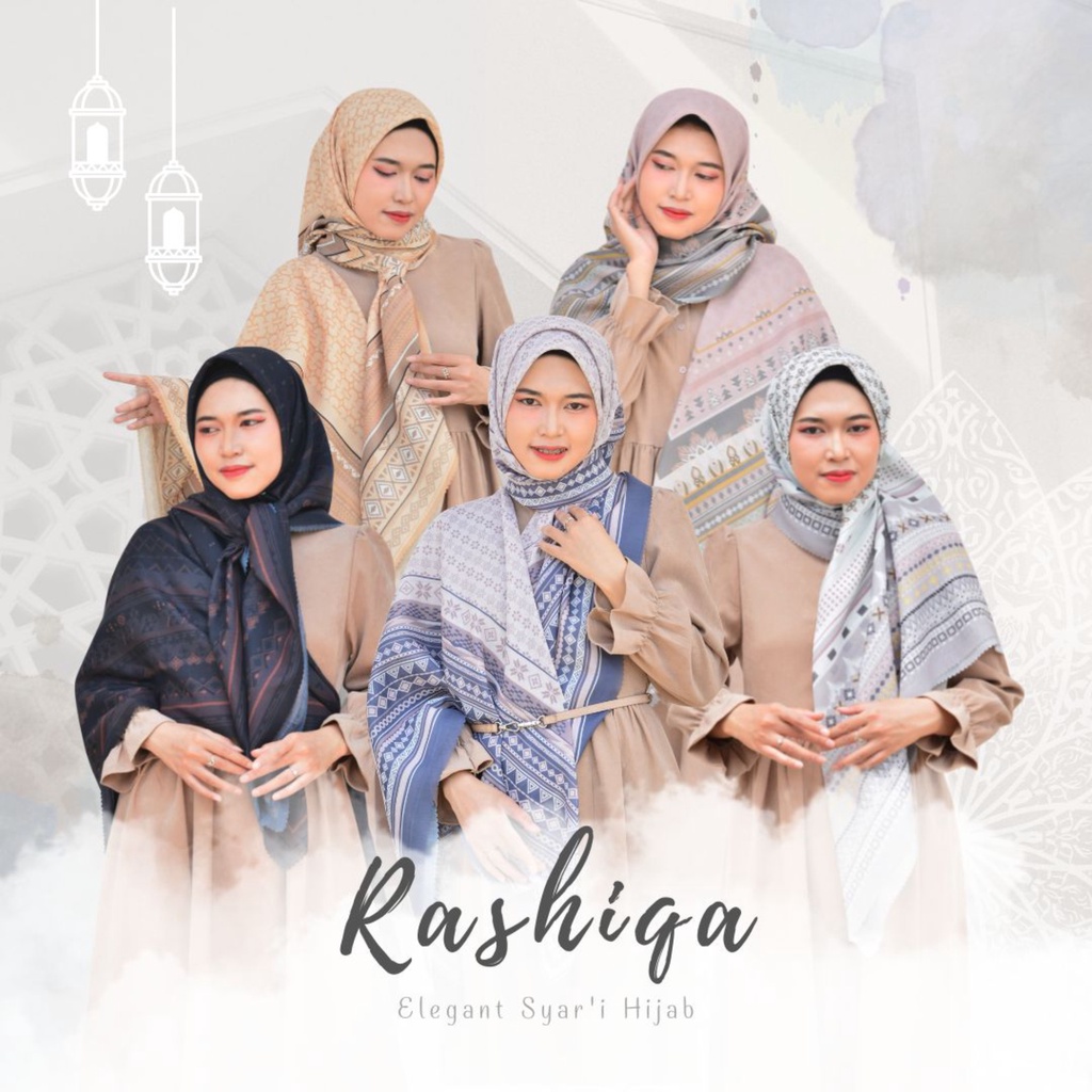 Hijab Jumbo | Kerudung Segi Empat Motif | Jilbab Syar'i Rashiqa Series